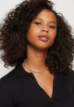 Even&Odd LONG SLEEVE COLLAR - Langarmshirt - Black -Even&Odd 31891cc446b444e5b3a95f03cbaa3465