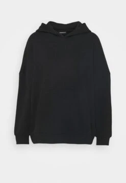 Even&Odd HOODIE LONG WITHOUT DRAWCORD AND POCKET - Kapuzenpullover - Black -Even&Odd 52198e5db4404c0f8de006564c1b3c01