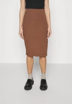 PENCIL SKIRT WITH SLIT - Bleistiftrock - Brown