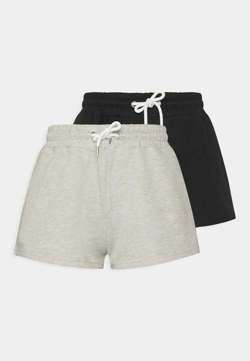 Even&Odd 2 PACK - Shorts - Black/mottled Light Grey 3 Even&Odd 2 PACK - Shorts - Black/mottled Light Grey