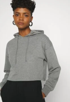 Even&Odd BASIC - Cropped Oversized Hoodie - Kapuzenpullover - Mottled Grey -Even&Odd a515cc8d039c45de9f1c2da95b620511