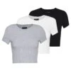 Even&Odd 3 PACK - T-Shirt Basic - White/black/light Grey -Even&Odd a5376e4c1d2c4eacb9af2169295be864