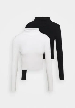 Even&Odd CROPPED TURTLE NECK 2 PACK - Strickpullover - Black/ White -Even&Odd ab80f7e617654e94a6ec0dc086796d5b