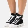 Even&Odd LOVE - Sneaker High - Black/pink -Even&Odd bf5d9ac7f3754e2da7e4820f1f37e4d4