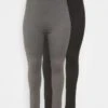 2 PACK - Leggings - Hosen - Black/grey -Even&Odd c6304c608ba94428832702357508798a