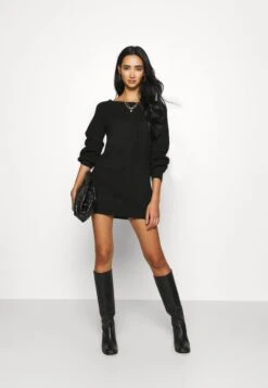 Even&Odd SCHULTERFREI MINI STRICKKLEID - Strickkleid - Black -Even&Odd c7a56604729348a5bc773f096bd06b32