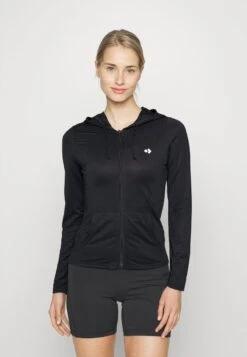 BREATHABLE ZIP-UP HOODIE - Sweatjacke - Black -Even&Odd c8100c12640a44058b25b0a5ef42d46b 1