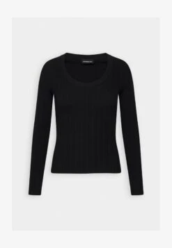 Even&Odd RIBBED - VARIEGATED - Strickpullover - Black