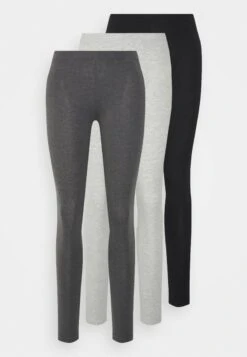 Even&Odd 3 Pack - Leggings - Hosen - Black /mottled Dark Grey/mottled Light Grey
